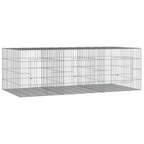 vidaXL Triušių narvas, 3 segmentai, 163x79x54cm, galvanizuota geležis