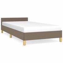 vidaXL Lovos rėmas su galvūgaliu be čiužinio, taupe, 90x200cm audinys