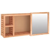 vidaXL Veidrodinė spintelė, 80x17x34cm, riešutmedžio medienos masyvas