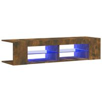 vidaXL Televizoriaus spintelė su LED, dūminio ąžuolo, 135x39x30cm
