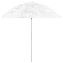 vidaXL Paplūdimio skėtis, baltos spalvos, 240cm, havajietiško dizaino