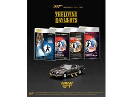 MINI GT Modeliukas 1/64 1987 Aston Martin V8 Vantage *The Living Daylights (Weapons On)* English Blister Packaging, brown