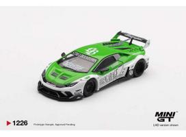 PRE-ORD3R MINI GT Modeliukas 1/64 2025 Lamborghini Huracan LB Works GT Street Customs, white/green