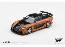 PRE-ORD3R MINI GT Modeliukas 1/64 2006 Mazda RX-7 (FD) Veilside Fortune Han Seoul-Oh *The Fast and The Furious: Tokyo Drift*, orange/black