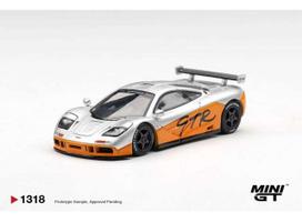 PRE-ORD3R MINI GT Modeliukas 1/64 1995 McLaren F1 GTR Presentation, silver/orange