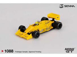 PRE-ORD3R MINI GT Modeliukas 1/64 1987 Lotus 99T #12 Ayrton Senna Monaco Grand Prix Winner, yellow