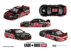 PRE-ORD3R MINI GT Kaido House Modeliukas 1/64 1995 Nissan Skyline GTR (R33) Black Kaido CAT, black/red