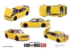 PRE-ORD3R MINI GT Kaido House Modeliukas 1/64 1989 BMW M3 (E30) Kaido GT V3, yellow