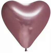 Globos Europe Bv Veidrodinio rožinio aukso spalvos širdelių balionai, 6 vnt.