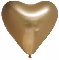 Globos Europe Bv Veidrodiniai auksiniai širdelių formos balionai, 6 vnt.