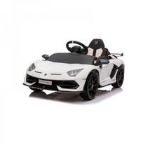 Elektrinis vaikiškas automobilis Lamborghini Aventador, dvivietis, 24 V, su drifto funkcija, baltas