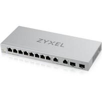 Zyxel XGS1210-12-ZZ0102F tinklo jungiklis, valdomas, 8xGbE, 2x2.5G, 2xSFP+, 66Gbit/s, 49Mpps, 12000 jumbo, VLAN, QoS