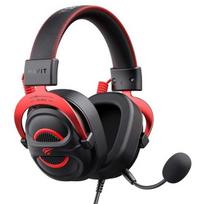 Havit H2002E Pro ausinės, laidinės, 60mm, 20-20000Hz, 64Ω, 94dB, mikrofonas -42dB, 2m laidas, nuimamas mikrofonas, raudona/juoda