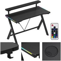 Huzaro Hero 1.9 RGB žaidimų stalas HZ-HERO 1.9 RGB BLACK, 1200x600mm, 75kg, LED, kabelių valdymas, MDF