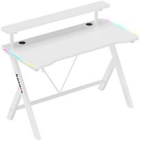 Huzaro Hero 1.9 RGB White žaidimų stalas HZ-HERO 1.9 RGB WHITE, 1200x600mm, 75kg, LED, kabelių valdymas, MDF