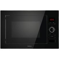 Amica AMMB25E3GB Įmontuojama mikrobangų krosnelė, 25L, 900W, 1000W grilis, 31.5cm, 5 galios lygiai, LED ekranas, vaikų užraktas