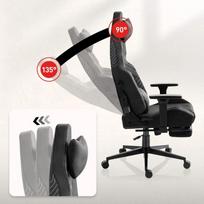 Huzaro Force 8.1 HZ-FORCE 8.1 BLACK, žaidimų kėdė, 150kg, 135°, 10cm, 83cm, 57cm, 57cm, audinys, juoda, ergonomiška