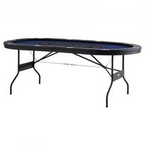 Pokerio stalas, 10 žaidėjų, sulankstomas, 214x107x76 cm, juodas, sulankstomas