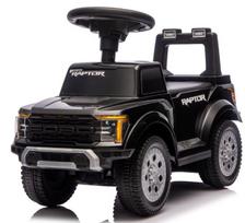 Vaikiškas važiuoklis-stumdukas automobiliukas, skirtas vienerių metų vaikams, su daiktadėže, LED Ford Raptor, juodas, Sun Baby, Sun Baby Vaikiškas stumdukas Ford Raptor juodas, LED, garsai, daiktadėžė, 12m+, apkrova 25 kg