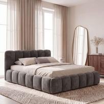 Lova TRIUMPH mini LINE + Čiužinys SAPNAS 2 XL|160x200|Pilka #53|Veliūras