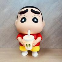 1 vnt. vinilo pieno arbatos šviečiantis puodelis stalo ornamentas 25 cm Crayon Shin-Chan lėlytė-pirštinė Noob anime figūrėlė svetainės modelis žaislas