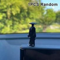 Mini Kinų Kardininkas Figūrėlė Išskirtinė Senovės Skulptūra Ornamentas Animacinis Kardininkas Miniatiūros Interjero Dekoras 3Pcs gray