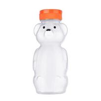 230ml Plastikinis meškiuko formos puodelis su atverčiamu dangteliu Mini meškiuko formos indelis Tuščias kavos, alaus, gėrimų, sulčių, saldainių, pieno laikymo ir dozavimo indas Without Straw oranžinė