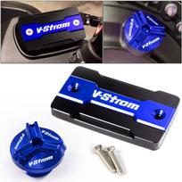 For SUZUKI Vstrom 650 1000 DL650 DL1000 250 DL250 2004-  Front brake fluid reservoir cap reservoir cap and filler cap VSTROM red blue