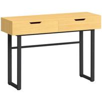 Konsolinis staliukas su 2 stalčiais, 110 x 35 x 76,5 cm, rudas