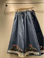 Mori Girl Embroidered Wide-Leg Jeans with Elastic Waist for Women One Size mėlyna
