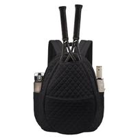 Quilted Large Tennis Bag Lightweight Gym Duffel Bag with Multi-pockets Tennis Racket Backpack for Tennis Racquet Badminton juoda