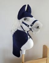 Hobby Horse A3 Set: Blanket + Fly Muffs - Navy Blue