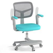 Costway vaikiška stalinė kėdė su 41-52 cm aukščio reguliuojamu sėdynės aukščiu Vaikiška pasukama kėdė su ratukais turkio spalvos