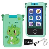 Yokotona Kids Smartphone Green Kids Camera Educational Toy Smartphone for Children Games Photos Music Alarm Recording Learning Children's Mobile blue