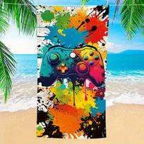 Game Controller Beach Towel Large Microfiber Quick Dry Sand Proof For Beach Pool Yoga Camping Gamers Gift 40x60cm