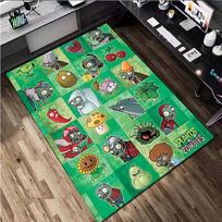 Plants vs Zombies Collage Area Rug Peashooter Zombie Character Print Non Slip Rectangular Floor Mat Game Fan Living Room Bedroom Decor Carpet 40x60cm( 15x23in )