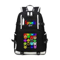 Sprunki Rhythm Box Game Theme School Backpack Teenagers Students Bookbag Large Capacity To map custom a generation of hair