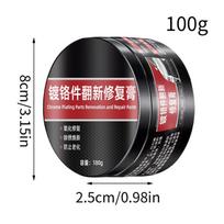 Chrome Plating Repair Paste Metal Polishing Compound for Car Trim Oxidation Rust Removal Restore Mirror Shine 100G