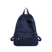 Schoolbag Hong Kong Style Denim Backpack Women's Fashion Summer New Large Capacity Versatile Lightweight Backpack Student School Bag