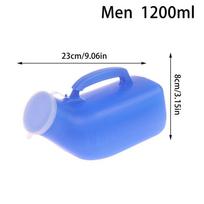 1Pc 1000/1200ml Plastic Bedpan Bottle Portable Urinals Bottle For Women/Men With/without Lid Pee Container Urinary Pee Bottle white