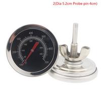 Stainless Steel BBQ Smoker Grill Thermometer Temperature Gauge 50-800 Degrees Fahrenheit 10-400/50-350/50-500 Degrees Celsius gray