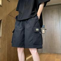 Men's Cargo Pocket Casual Shorts Loose Fit Drawstring Waist Streetwear Bottoms M juoda