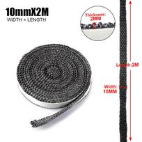 10/15mm Židinio sandarinimo virvė Mediena kūrenamos krosnelės durelių lipni stiklo pluošto sandarinimo virvė Pakeitimas 2M Juoda tarpinė juosta