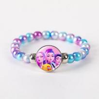K-POP Demon Hunters Theme Beaded Bracelet, Trendy Handmade Wristband for Girls, Ideal Celebration Holiday Present & Party Accessories white