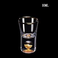 Lead-Free Crystal Glass Small Shot Glass with Built-In 24K Gold Leaf for Vodka Spirit Golden Drinking Cup 1PCS