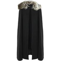 2025 Men's Woolen Halloween Retro Steampunk Cloak Cape Coat XL black