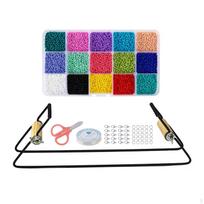 Metal Bead Loom Kit Beads Lobster Clasps for Belts Bracelets Necklaces Starter blue