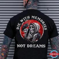 DIE WITH MEMORIES NOT DREAMS Skeleton Print Men's Unisex T-Shirt XXXL