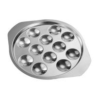 Casserole Serving Oyster Plate Snail Pan Stainless Steel Serving Plate Pan gray