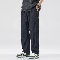 Mens Summer Thin Loose Straight Quick Dry Casual Sports Long Work Pants M juoda